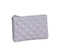 Cmis Kbei Monedero pequeño de piel sintética con cremallera para mujer, con estampado a cuadros, monedero para tarjetas de visita, mini monedero, Purple, Talla única