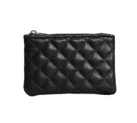 Cmis Kbei Monedero pequeño de piel sintética con cremallera para mujer, con estampado a cuadros, monedero para tarjetas de visita, mini monedero, Black, Talla única