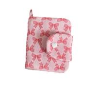 Cmis Kbei Monederos de lona con estampado de lazo, monederos de lona con cremallera pequeña, tarjetero de gran capacidad, bolsa de almacenamiento casual para mujeres, Pink, 1 pieza