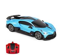 CMJ RC Cars Bugatti Divo - Radio de coche con control remoto azul 1:24 con licencia oficial a escala 1:24, luces de trabajo de 2.4 GHz