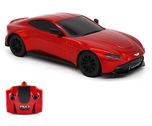 CMJ RC Cars Coche de Control Remoto con Licencia Oficial Aston Martin Vantage de 1:24 Escala roja