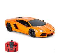 CMJ RC Cars ™ Lamborghini Aventador Coche de Control Remoto con Licencia Oficial Coche 1:18 Escala Luces de Trabajo 2.4Ghz Naranja