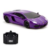 CMJ RC Cars Lamborghini LP700-4 - Coche a control remoto con licencia oficial a escala 1:24, luces de trabajo de 2.4 Ghz. Gran auto de juguete para niños (morado)