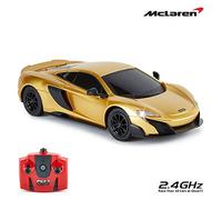 CMJ RC Cars ™ McLaren 675LT Coche de Control Remoto con Licencia Oficial Luces de Trabajo a Escala 1:24 2.4Ghz Gold