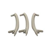 CMJAHU Ajuste for BMW X5 X6 F15 F16 2014-2018, conjunto de manija de puerta interior de pasajero izquierdo y derecho con juego de cubierta exterior de cuero de repuesto(RHD 3PCS Oyster)