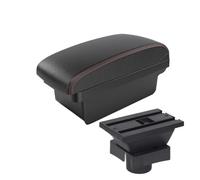 CMJAHU Ajuste for C-i-t-r-o-e-n Sega caja de reposabrazos modificación Interior del coche gran espacio de almacenamiento accesorios consola central actualización USB(A1 Black red NO USB)
