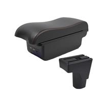 CMJAHU Ajuste for Datsun GO Armrest Box Plus Consola central universal Actualización Caja de almacenamiento de doble capa Forma curva con accesorios USB for automóvil(B2 Black line 3 USB)