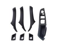 CMJAHU Apto for BMW Serie 5 F10 F11 520i 523i 525i 528i 535i 2009-2016 Volante derecho RHD Juego de manijas de tirador de reposabrazos de puerta interior(RHD Black)