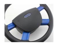 CMJAHU Compatible con Ford Focus 2 MK2 2005-2011, Accesorios for Coche, Botones del Volante, Panel de Cubierta, Pegatinas embellecedoras de Fibra de Carbono.(Blue 4pc)