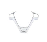 CMJAHU Embellecedor de Panel de Volante for Ford Fiesta MK7 2009-2017 Ecosport 2012-2017, Pegatinas Decorativas, Accesorios(2hole Glossy Silver)