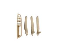 CMJAHU Juego de 4 manijas interiores for puerta de coche, panel interior, cubierta embellecedora, reposabrazos, compatible con BMW E70, E71, E72, X5, X6, serie LHD, RHD(Model A LHD Beige)