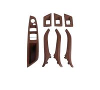 CMJAHU Manijas de puerta de cuero for interior de coche, for BMW Serie 5 F10 F11 51417225866, lado izquierdo y derecho, juego completo de 7 piezas(LHD Red)