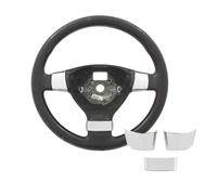 CMJAHU Parche Decorativo for Volante de automóvil Compatible con VW Golf 5 MK5 Passat B6 Jetta Tiguan 2007-2011(Silver)