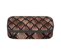 CMJSGG Abanicos Art Deco De Oro Rosa sobre Negro, Estuche para lápices, Estuche para lápices Estuche para lápices de Gran Capacidad Estuche para cosméticos