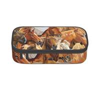 CMJSGG Acuarela Animal Caballo Impreso, Estuche para lápices, Estuche para lápices Estuche para lápices de Gran Capacidad Estuche para cosméticos