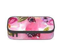CMJSGG Acuarela Flores Rosa Fucsia, Estuche para lápices, Estuche para lápices Estuche para lápices de Gran Capacidad Estuche para cosméticos