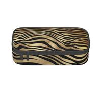 CMJSGG Africano Negro Oro Cebra Piel Animal Sepia, Estuche para lápices, Estuche para lápices Estuche para lápices de Gran Capacidad Estuche para cosméticos