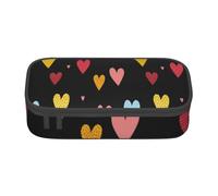 CMJSGG Amor Corazones Negro Pequeño, Estuche para lápices, Estuche para lápices Estuche para lápices de Gran Capacidad Estuche para cosméticos