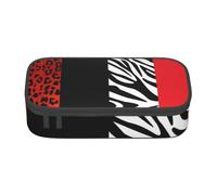 CMJSGG Animal Leopardo Rojo y Cebra, Estuche para lápices, Estuche para lápices Estuche para lápices de Gran Capacidad Estuche para cosméticos