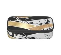 CMJSGG Arte Geométrico De Mármol con Brillo Blanco Y Negro Dorado Moderno, Estuche para lápices, Estuche para lápices Estuche para lápices de Gran Capacidad Estuche para cosméticos