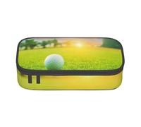CMJSGG Atardecer de Pelota de Golf Verde Impreso, Estuche para lápices, Estuche para lápices Estuche para lápices de Gran Capacidad Estuche para cosméticos