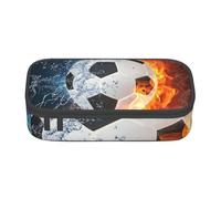 CMJSGG Balón de fútbol en Fuego y Agua, Estuche para lápices, Estuche para lápices Estuche para lápices de Gran Capacidad Estuche para cosméticos