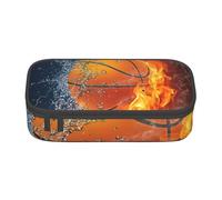 CMJSGG Baloncesto En Agua Y Fuego, Estuche para lápices, Estuche para lápices Estuche para lápices de Gran Capacidad Estuche para cosméticos