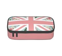 CMJSGG Bandera Union Jack de Rosas inglesas, Estuche para lápices, Estuche para lápices Estuche para lápices de Gran Capacidad Estuche para cosméticos