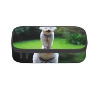 CMJSGG Bichón Frisé Bokeh Mascotas Perros Parque Perros Blancos, Estuche para lápices, Estuche para lápices Estuche para lápices de Gran Capacidad Estuche para cosméticos