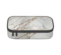 CMJSGG Blanco Gris Plata Oro Perlado Pincel Mármol, Estuche para lápices, Estuche para lápices Estuche para lápices de Gran Capacidad Estuche para cosméticos
