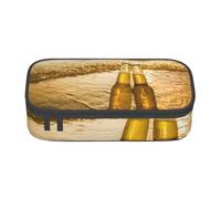 CMJSGG Botellas Cerveza Playa Atardecer Hora Impreso, Estuche para lápices, Estuche para lápices Estuche para lápices de Gran Capacidad Estuche para cosméticos
