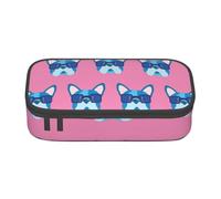 CMJSGG Bulldog Francés con Gafas, Estuche para lápices, Estuche para lápices Estuche para lápices de Gran Capacidad Estuche para cosméticos