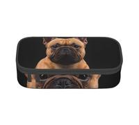 CMJSGG Bulldog Francés En Negro, Estuche para lápices, Estuche para lápices Estuche para lápices de Gran Capacidad Estuche para cosméticos