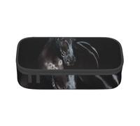 CMJSGG Caballo Negro Impreso., Estuche para lápices, Estuche para lápices Estuche para lápices de Gran Capacidad Estuche para cosméticos