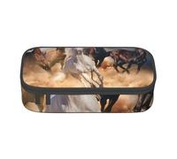 CMJSGG Caballo Salvaje Corriendo contra la tormenta de Arena, Estuche para lápices, Estuche para lápices Estuche para lápices de Gran Capacidad Estuche para cosméticos
