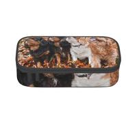 CMJSGG Cachorros de otoño Cavalier King Charles Spaniel, Estuche para lápices, Estuche para lápices Estuche para lápices de Gran Capacidad Estuche para cosméticos