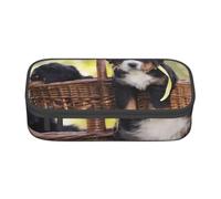CMJSGG Cachorros de Perro de montaña de Berna, Estuche para lápices, Estuche para lápices Estuche para lápices de Gran Capacidad Estuche para cosméticos