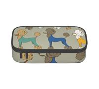 CMJSGG Caniche Colorido Divertidos Dibujos Animados, Estuche para lápices, Estuche para lápices Estuche para lápices de Gran Capacidad Estuche para cosméticos
