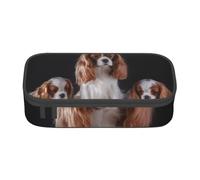 CMJSGG Cavalier King Charles Spaniel Madre con Cachorros, Estuche para lápices, Estuche para lápices Estuche para lápices de Gran Capacidad Estuche para cosméticos