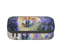CMJSGG Chow-Chow Dulce Esponjoso Marrón Perros Púrpura Salvaje, Estuche para lápices, Estuche para lápices Estuche para lápices de Gran Capacidad Estuche para cosméticos