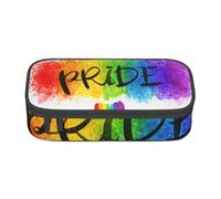 CMJSGG Colorido Estilo Acuarela LGBT Orgullo Gay Corazón del Arco Iris, Estuche para lápices, Estuche para lápices Estuche para lápices de Gran Capacidad Estuche para cosméticos