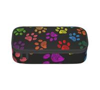 CMJSGG Colorido Perro Pata Arco Iris Lindo Animal Mascota, Estuche para lápices, Estuche para lápices Estuche para lápices de Gran Capacidad Estuche para cosméticos