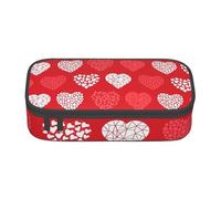 CMJSGG Corazones Rojos y Blancos y Amor., Estuche para lápices, Estuche para lápices Estuche para lápices de Gran Capacidad Estuche para cosméticos