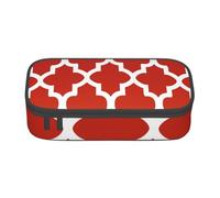 CMJSGG Cuatrifolio Rojo Intenso y Blanco, Estuche para lápices, Estuche para lápices Estuche para lápices de Gran Capacidad Estuche para cosméticos