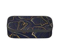 CMJSGG Degradado Lineal Dorado con Hojas De Ginkgo Biloba, Estuche para lápices, Estuche para lápices Estuche para lápices de Gran Capacidad Estuche para cosméticos