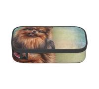 CMJSGG Dibujo Perro Pomerania Alemana Retrato, Estuche para lápices, Estuche para lápices Estuche para lápices de Gran Capacidad Estuche para cosméticos