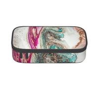 CMJSGG Diseño de Superficie de mármol Dorado Verde púrpura, Estuche para lápices, Estuche para lápices Estuche para lápices de Gran Capacidad Estuche para cosméticos