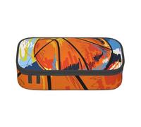 CMJSGG Disfrute del Bosquejo Colorido del Baloncesto Impreso, Estuche para lápices, Estuche para lápices Estuche para lápices de Gran Capacidad Estuche para cosméticos