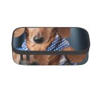 CMJSGG El Perro Salchicha Miniatura como Mascota, Estuche para lápices, Estuche para lápices Estuche para lápices de Gran Capacidad Estuche para cosméticos