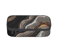 CMJSGG Elegante mármol Negro con Vetas de Oro y Cobre., Estuche para lápices, Estuche para lápices Estuche para lápices de Gran Capacidad Estuche para cosméticos
